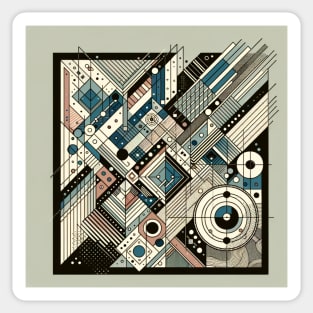 Geometric Intrigue: Modern Abstract Fusion Sticker